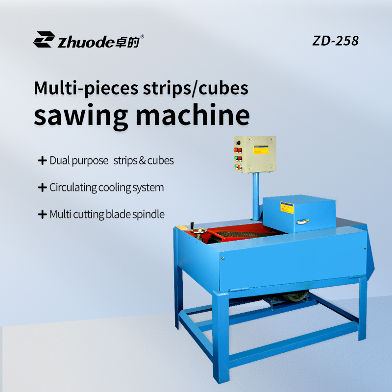 Multi-pieces strips/cubes sawing machine